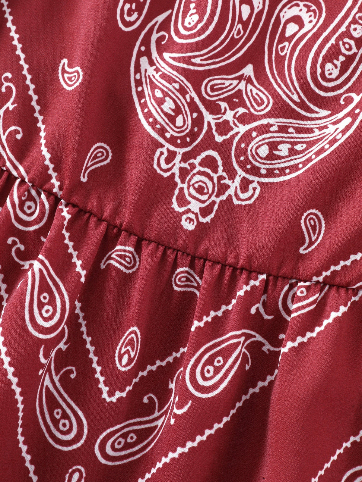 Paisley Print Flutter Sleeve Babydoll Blouse