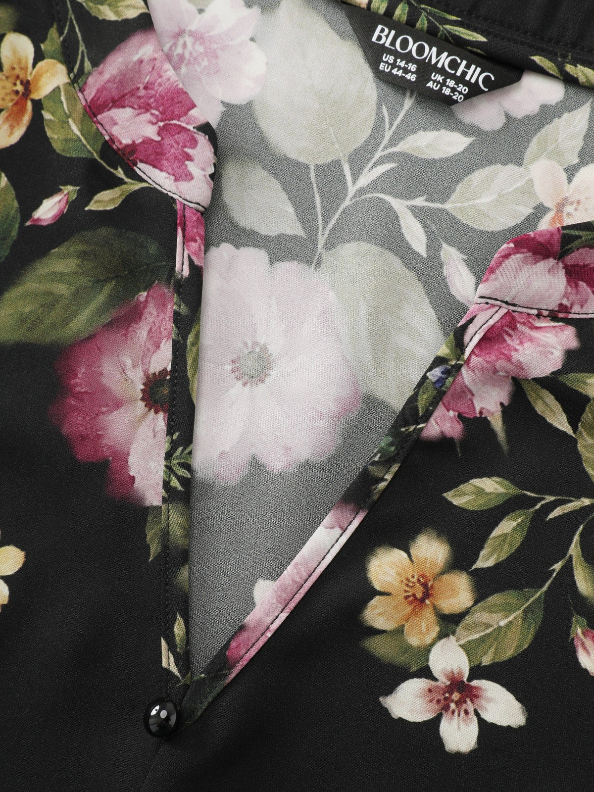Floral Print Button Front Chiffon Blouse