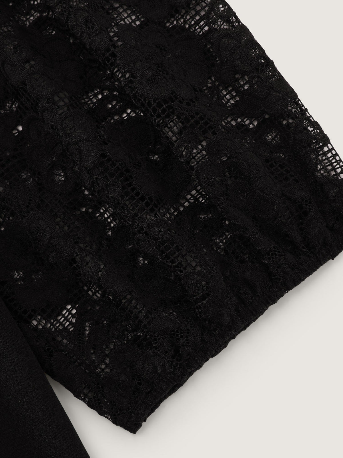 Square Neck Lace 3/4 Sleeve Peplum Blouse