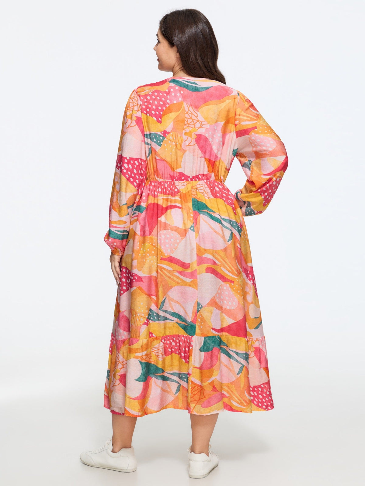 Supersoft Abstract Floral Print Pocket Midi Dress