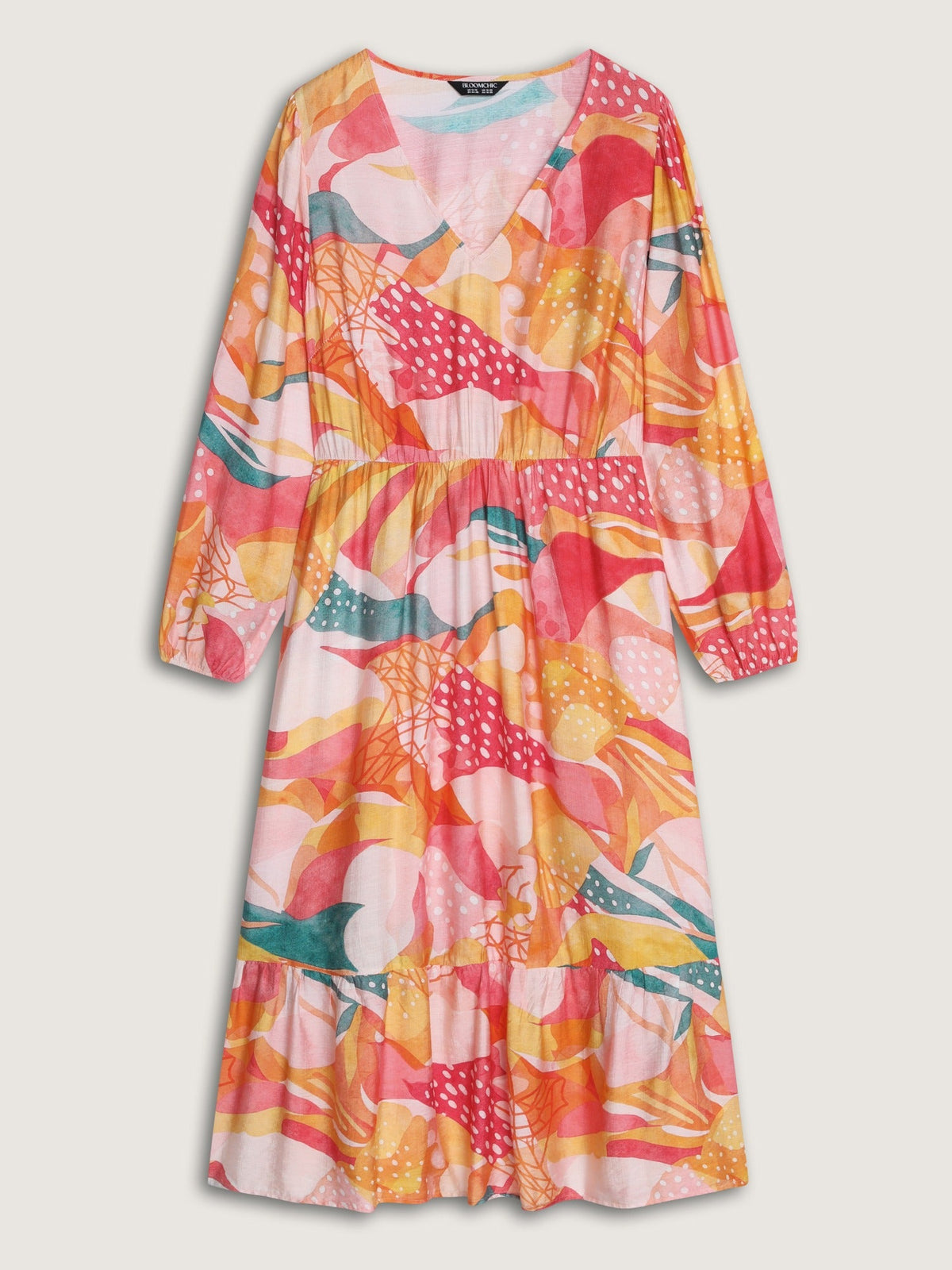 Supersoft Abstract Floral Print Pocket Midi Dress