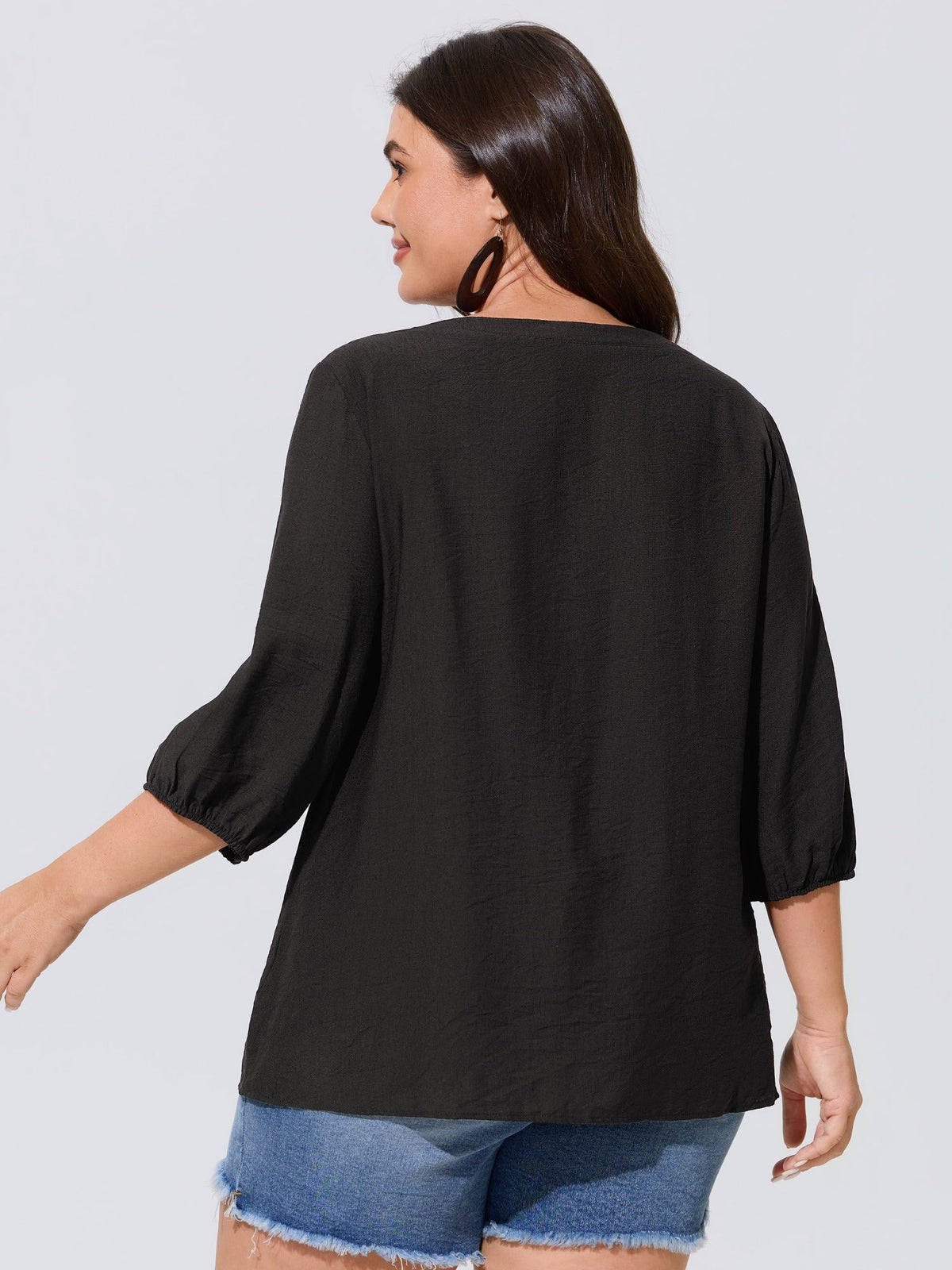 Supersoft Boho Embroidered Tassel Tie Blouse