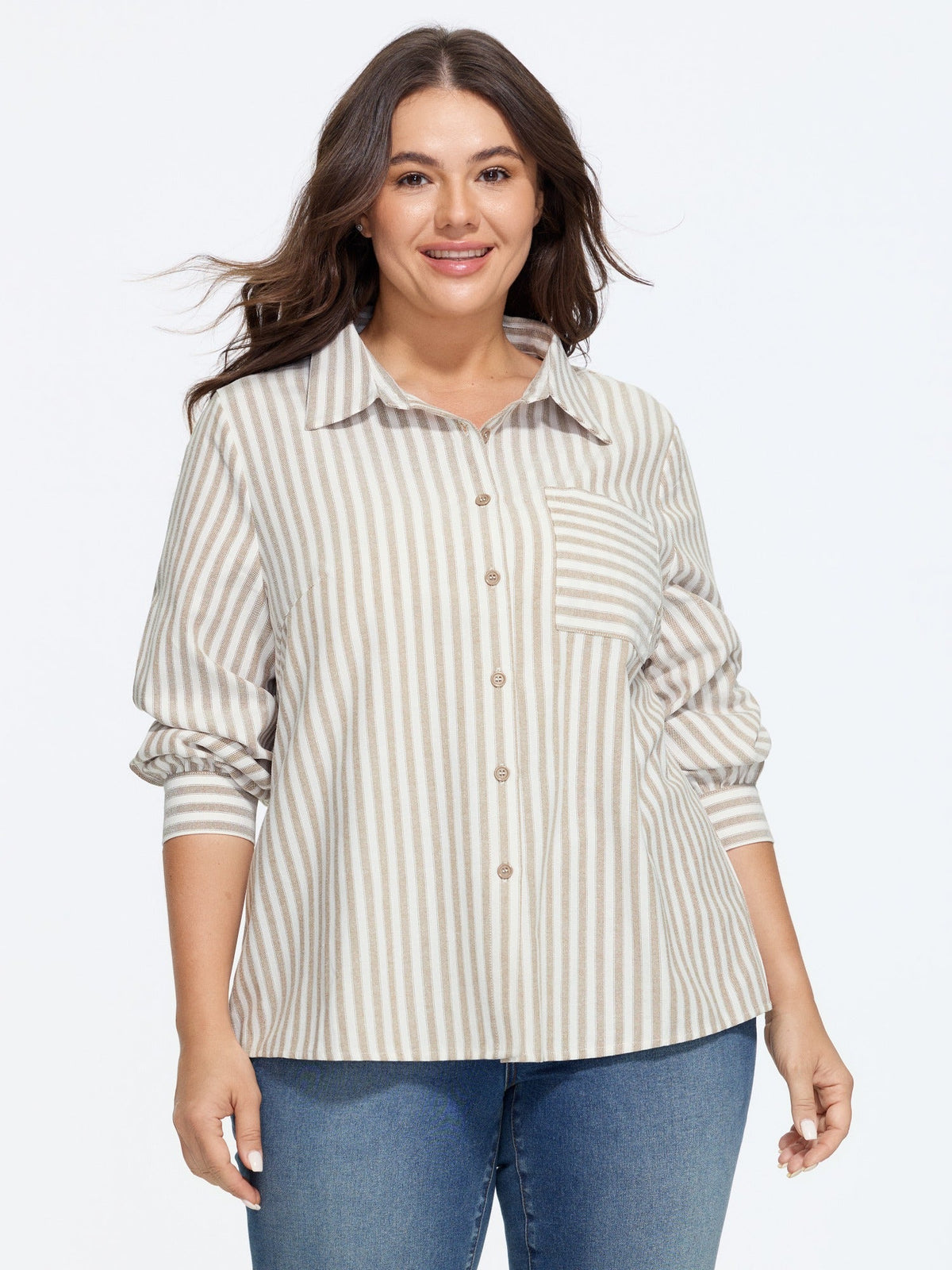 Striped Collared Button Down Shirt