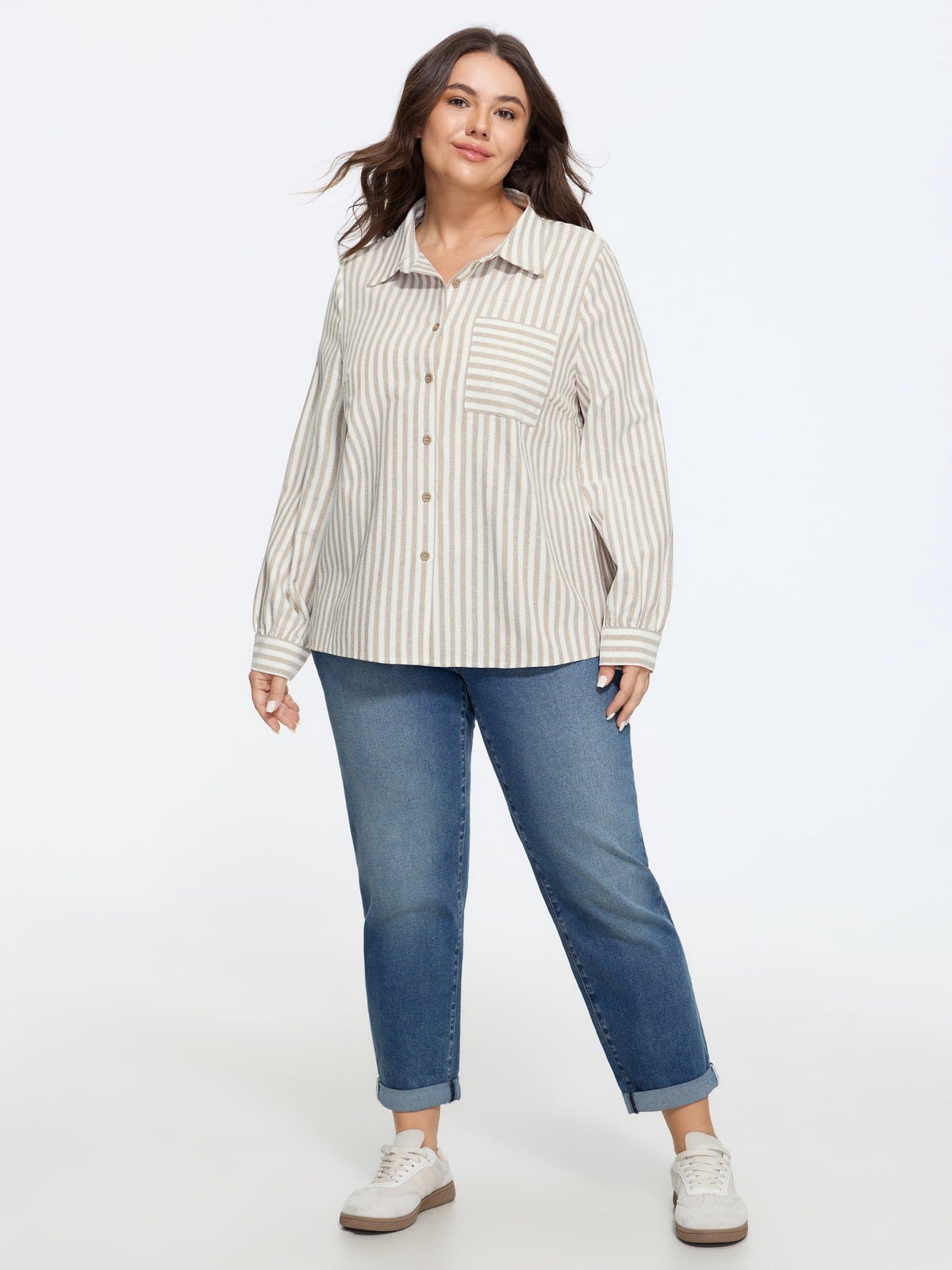 Striped Collared Button Down Shirt