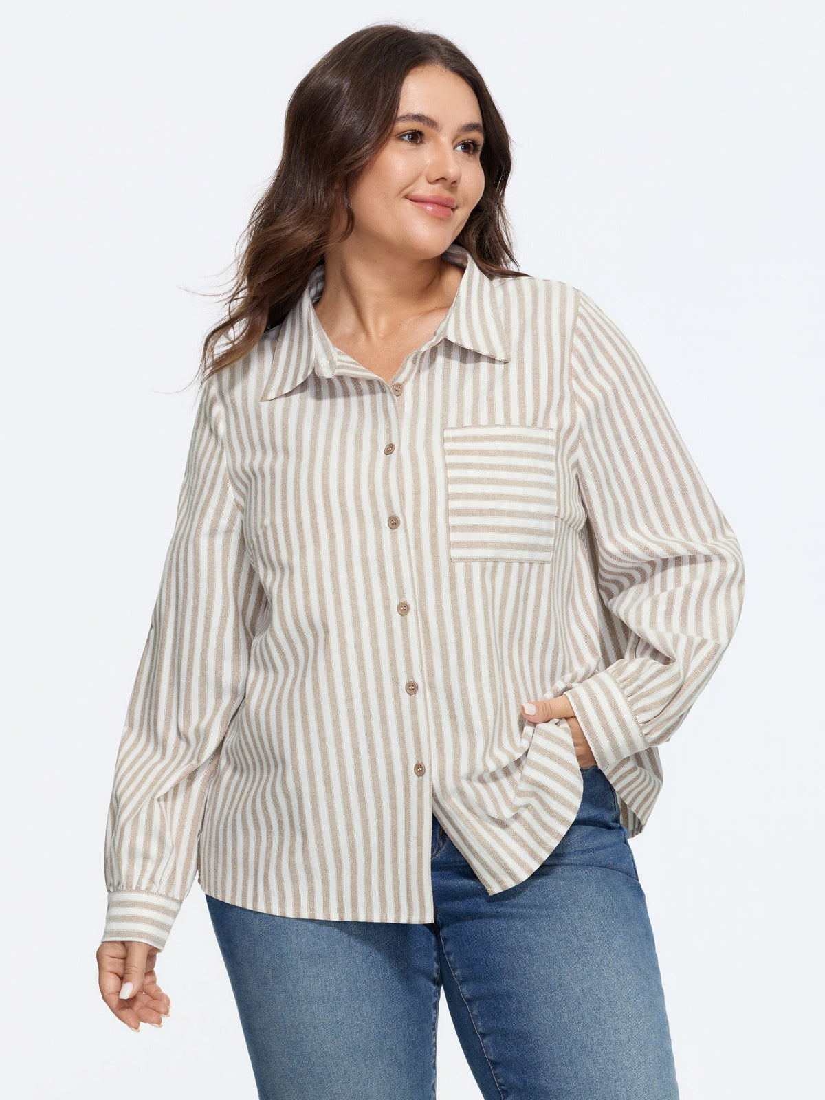 Striped Collared Button Down Shirt