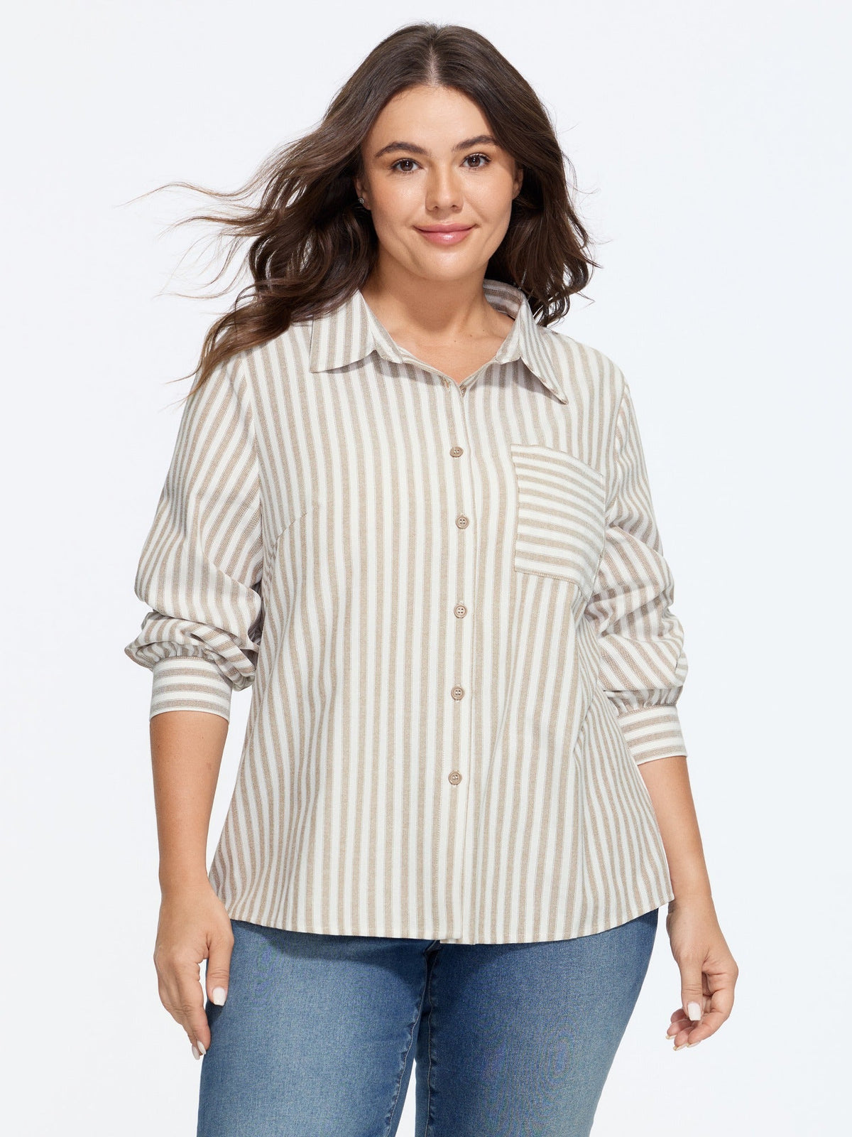 Striped Collared Button Down Shirt