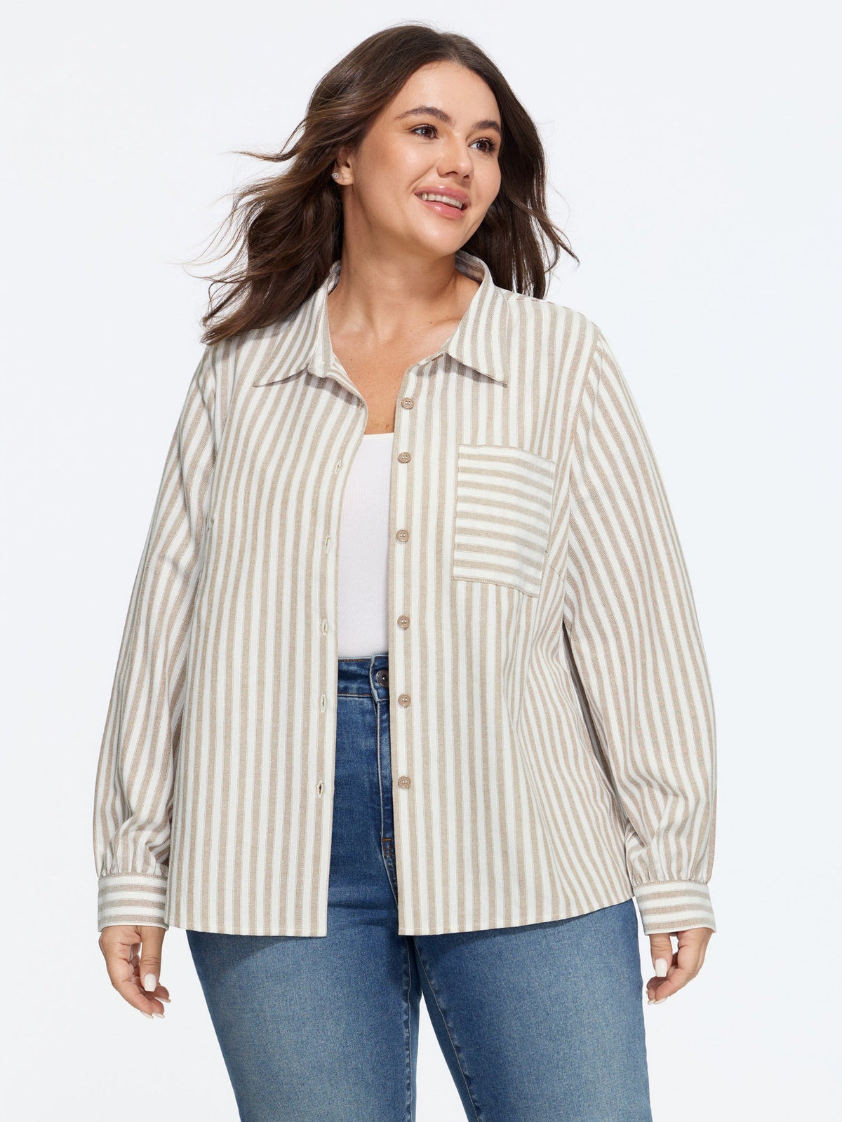Striped Collared Button Down Shirt