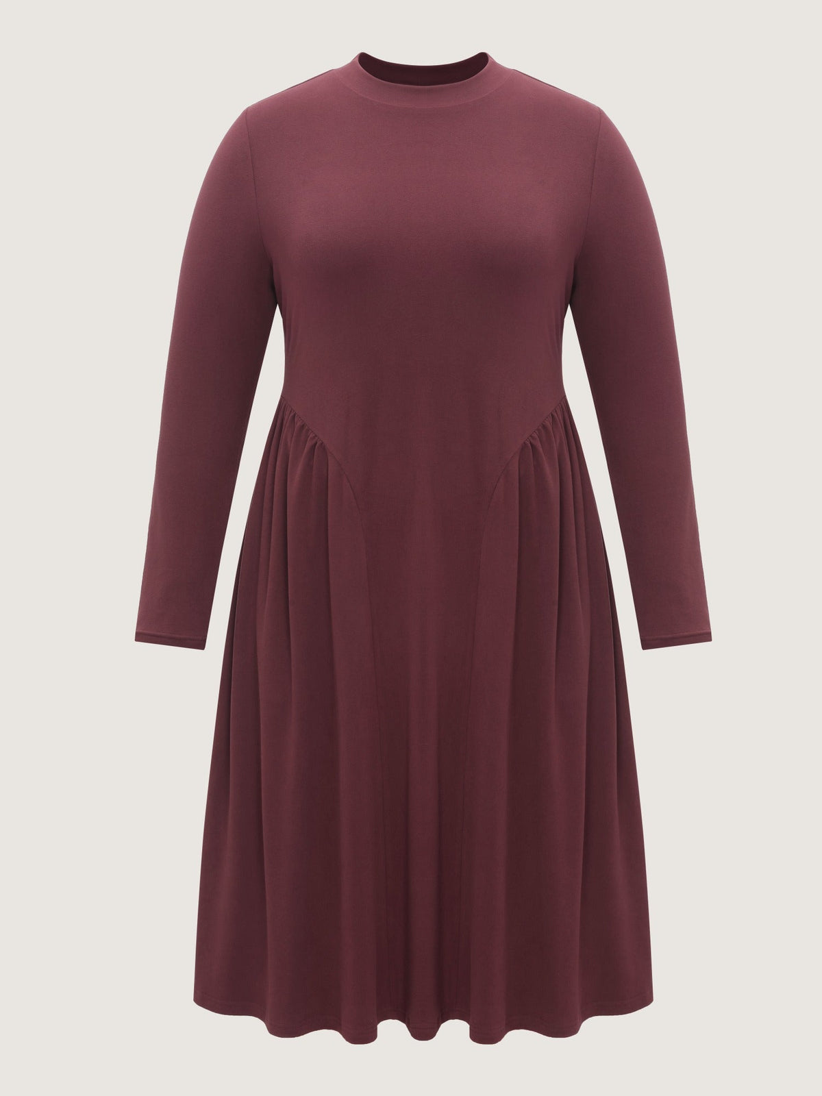 Supersoft Crew Neck Ruched Waist Midi Dress