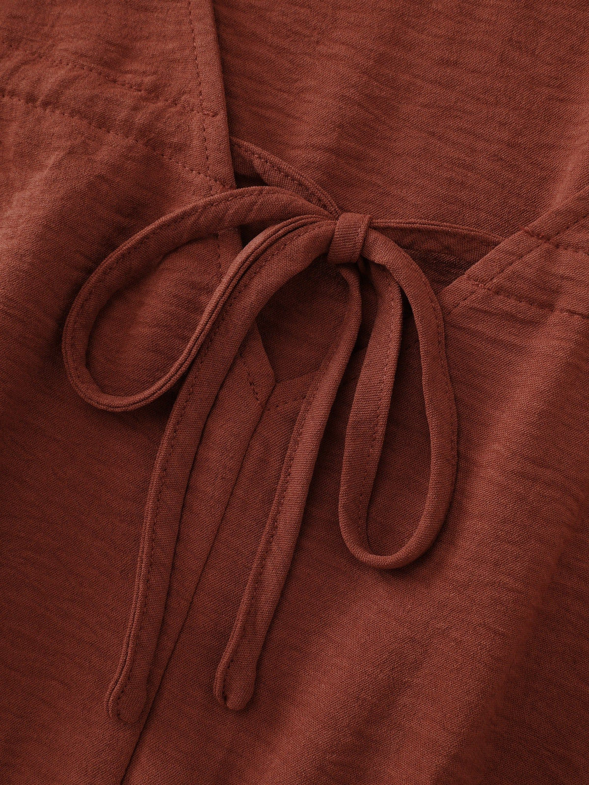 V Neck Drawstring Waist Ruched Blouse