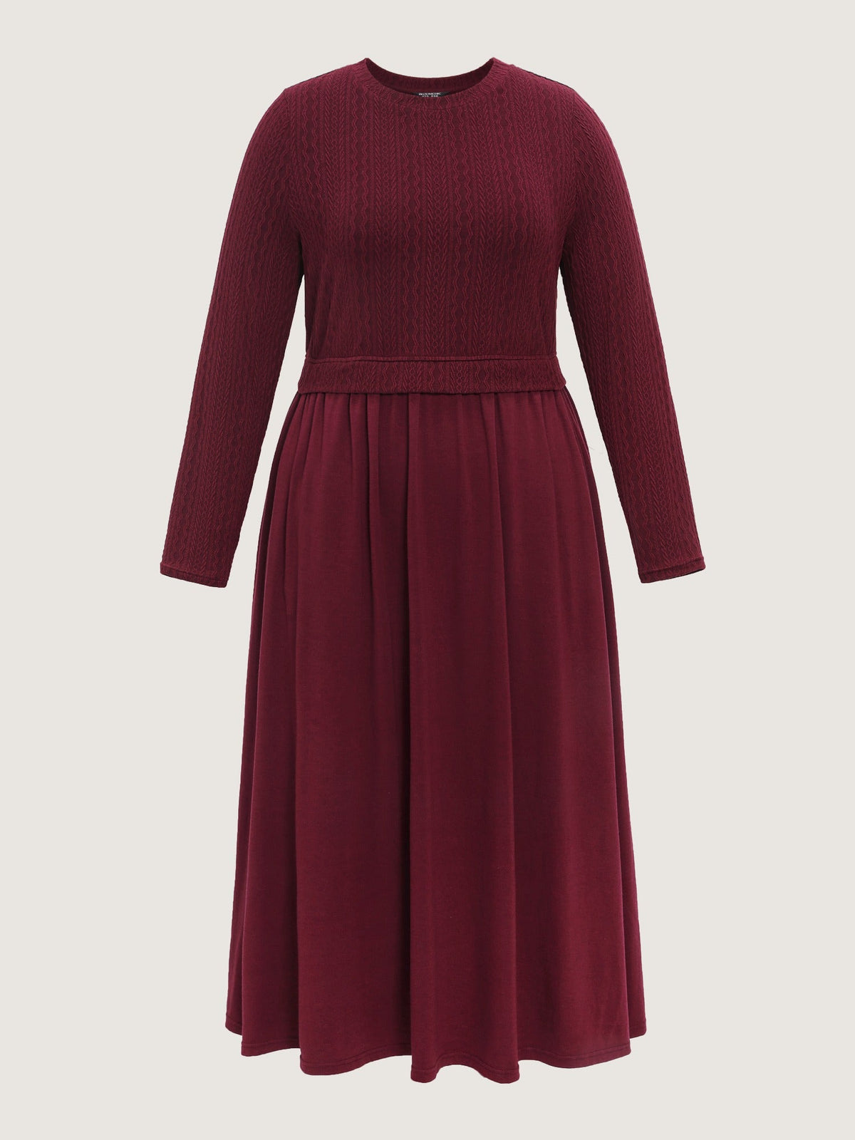 Supersoft Patchwork Cable Knit Maxi Dress