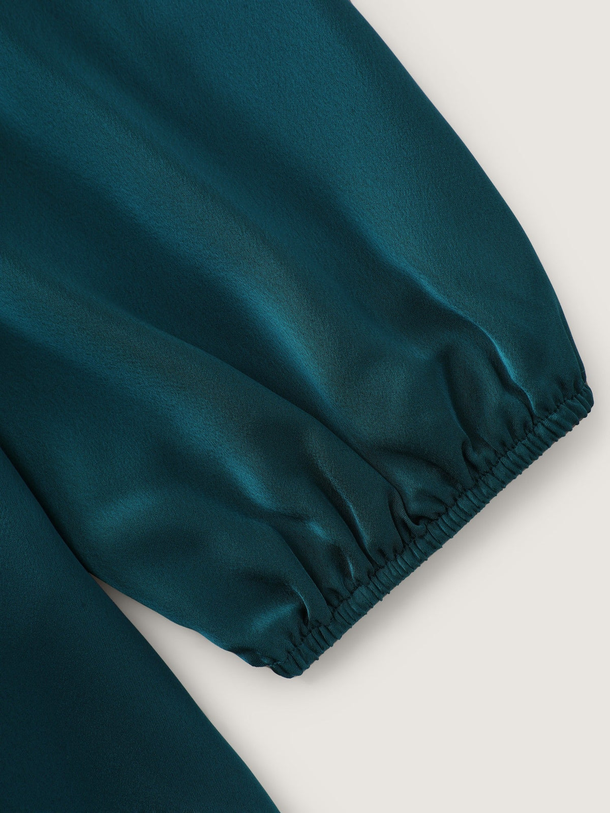Satin Boat Neck Side Twist Waist Blouse