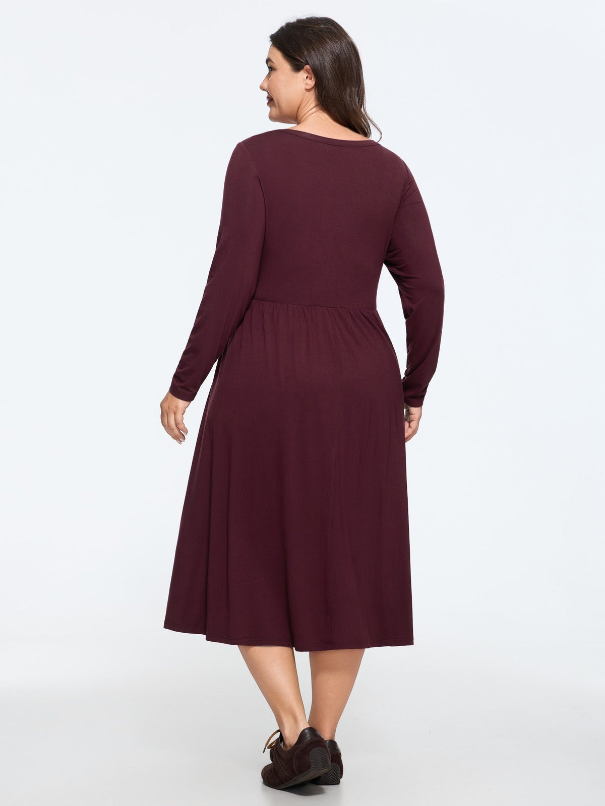 Supersoft U Neck Side Drawstring Midi Dress