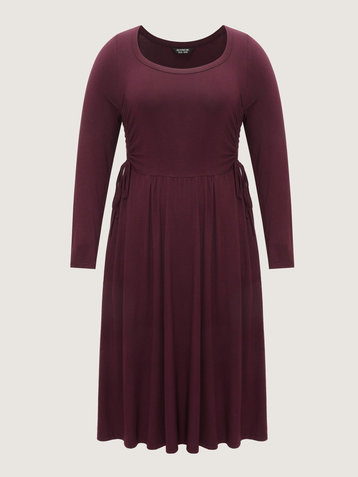 Supersoft U Neck Side Drawstring Midi Dress