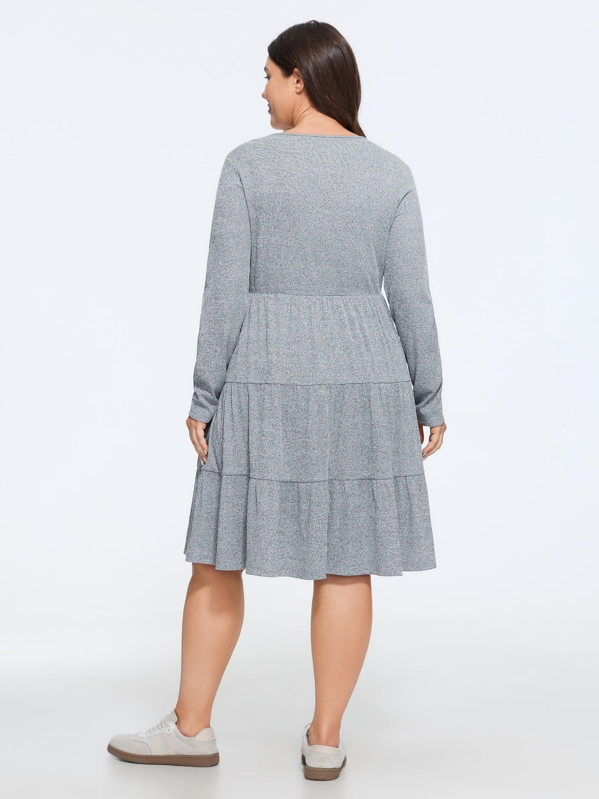 Supersoft Heather V Neck Tiered Mini Dress