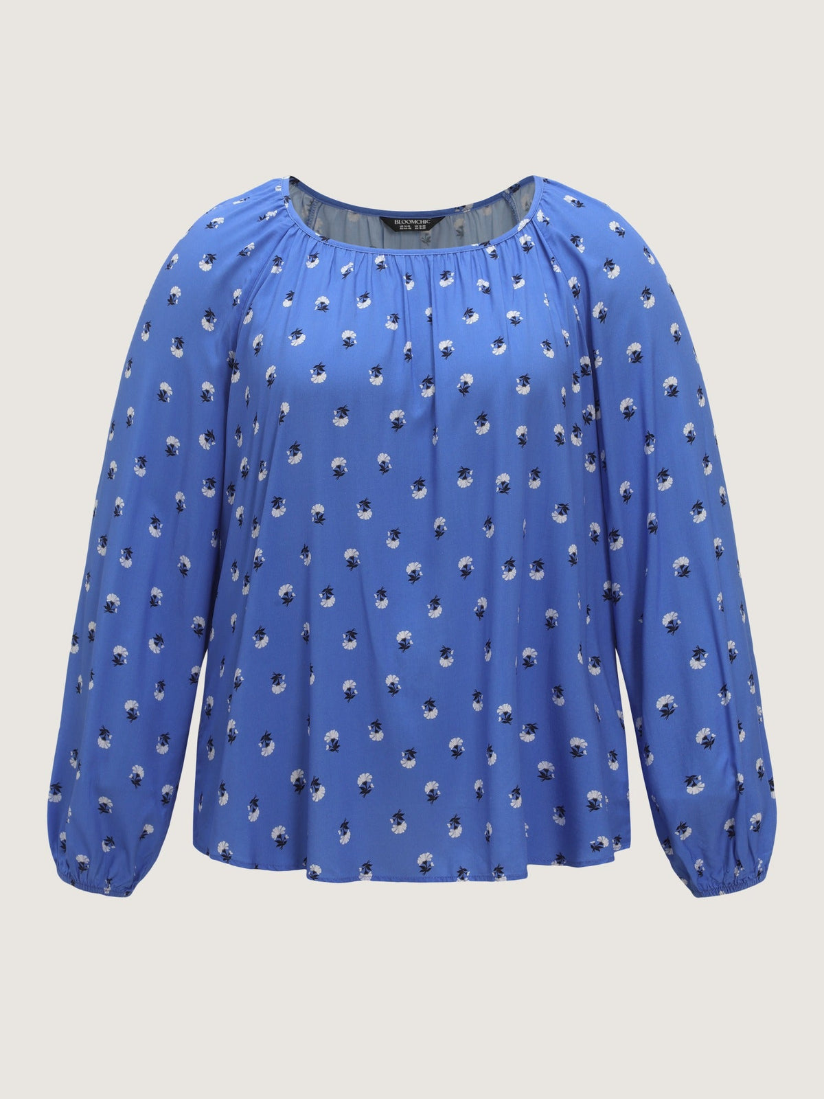 Supersoft Floral Print Lantern Sleeve Blouse