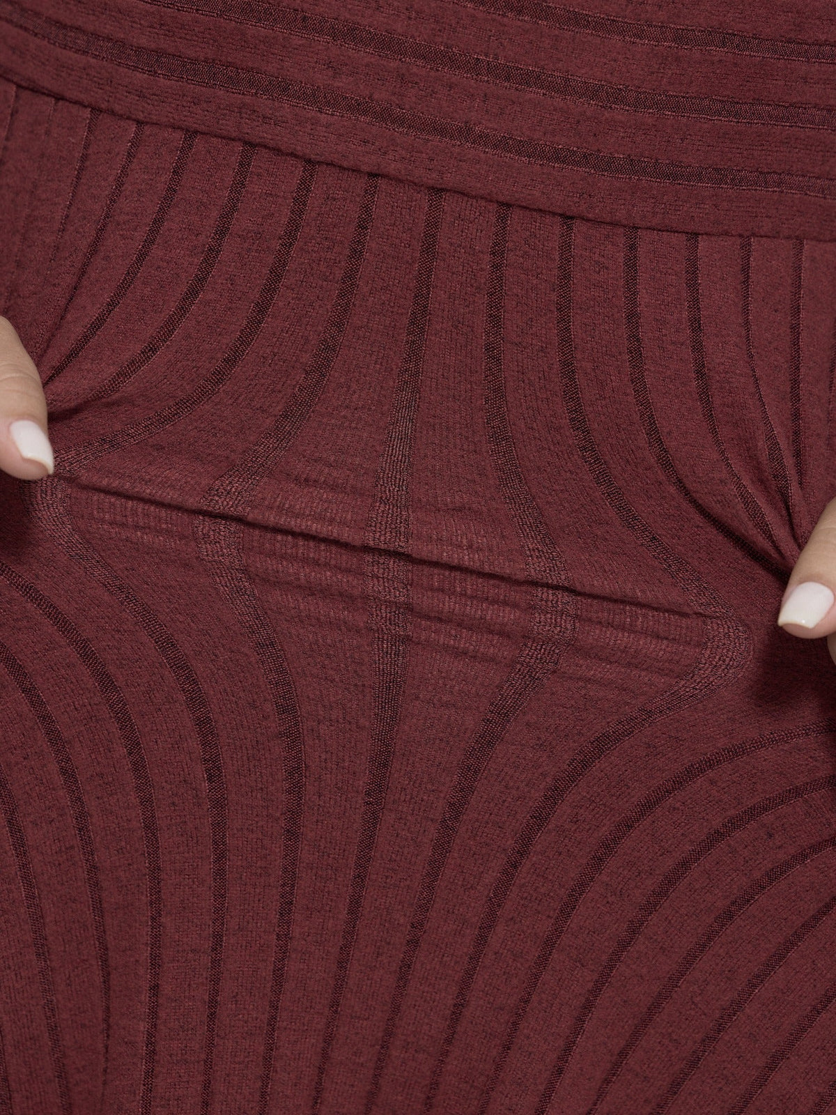 Stretch Ribbed Puff Sleeve Midi Dress