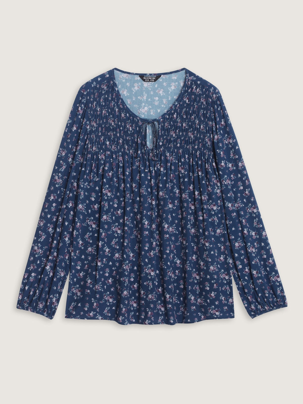 Supersoft Floral Print V Neck Tie Front Blouse