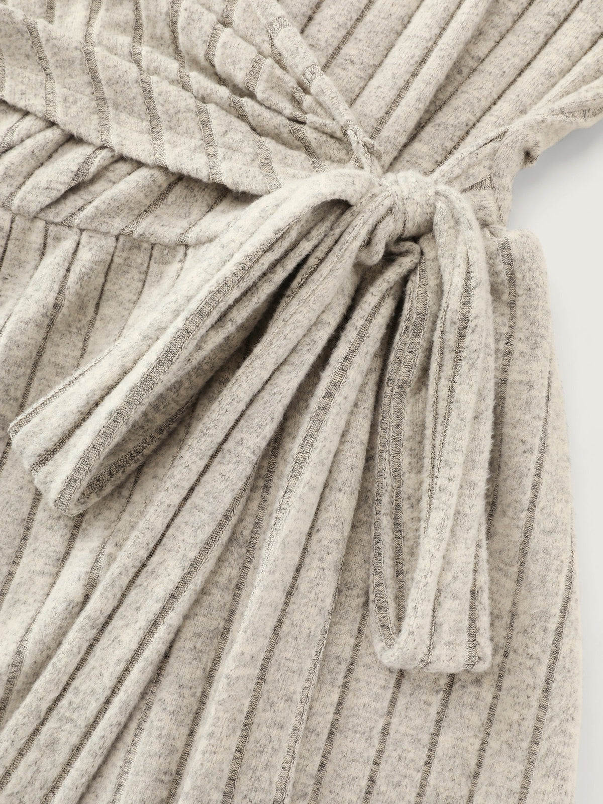 Ribbed Wrap Side Tie Midi Dress