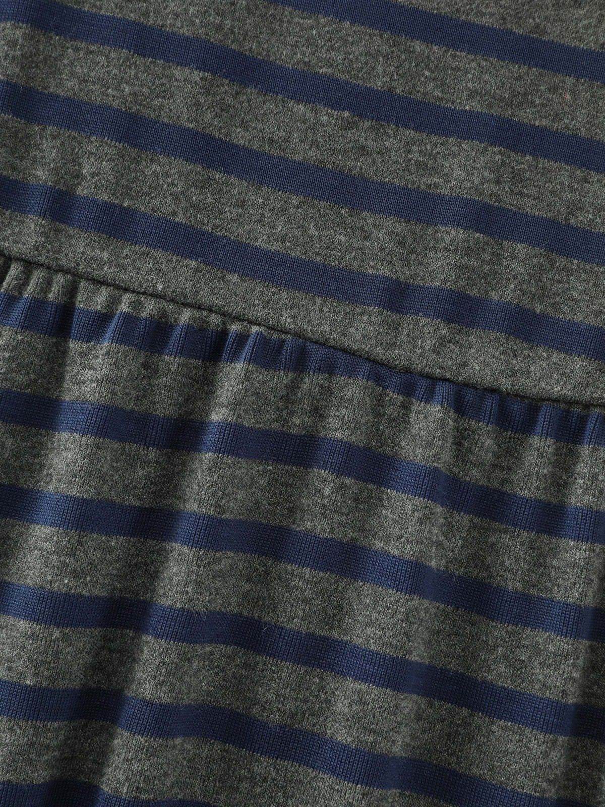 Stretchy Round Neck Striped Midi Dress