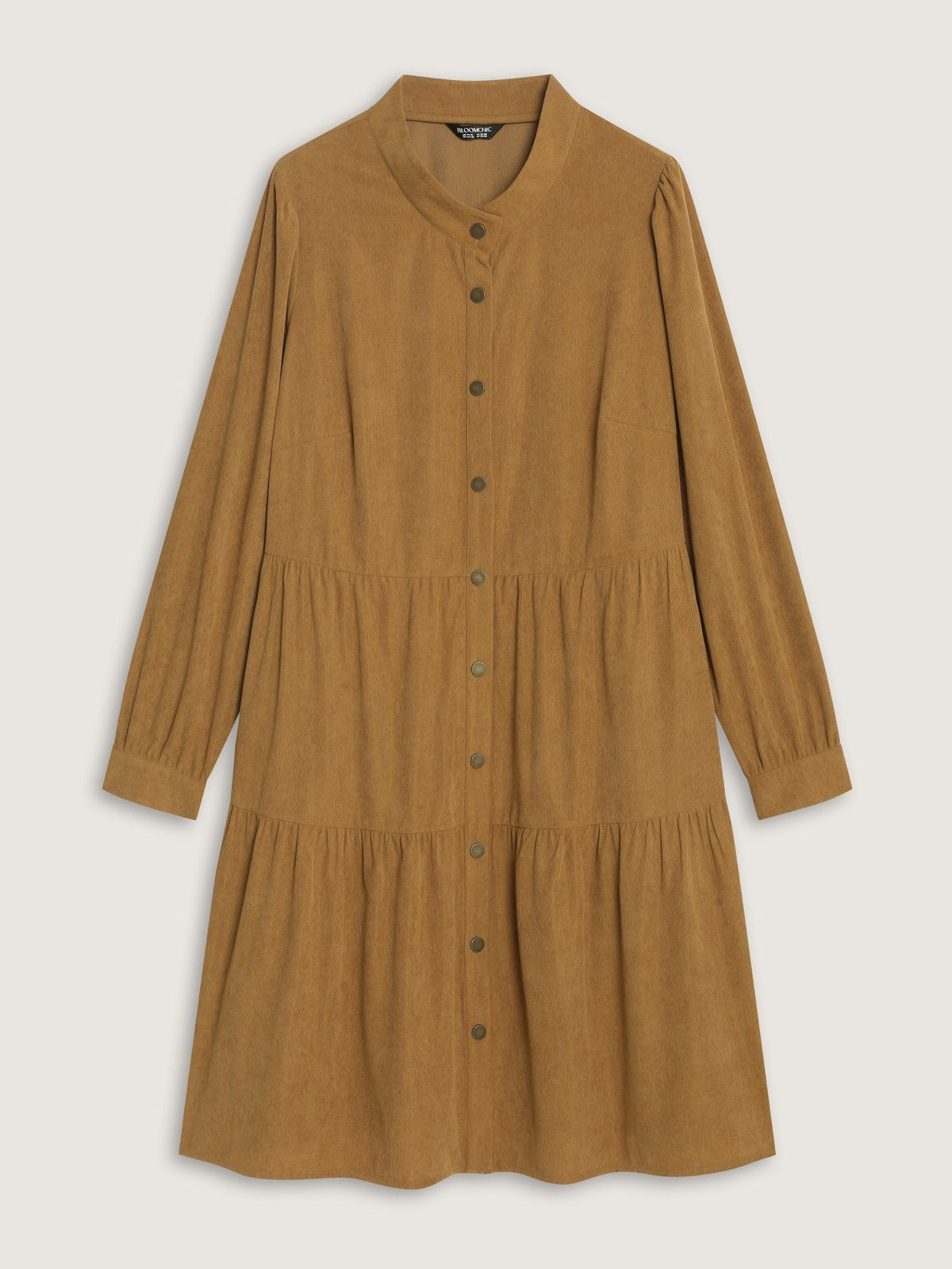 Corduroy Button Down Tiered Mini Dress