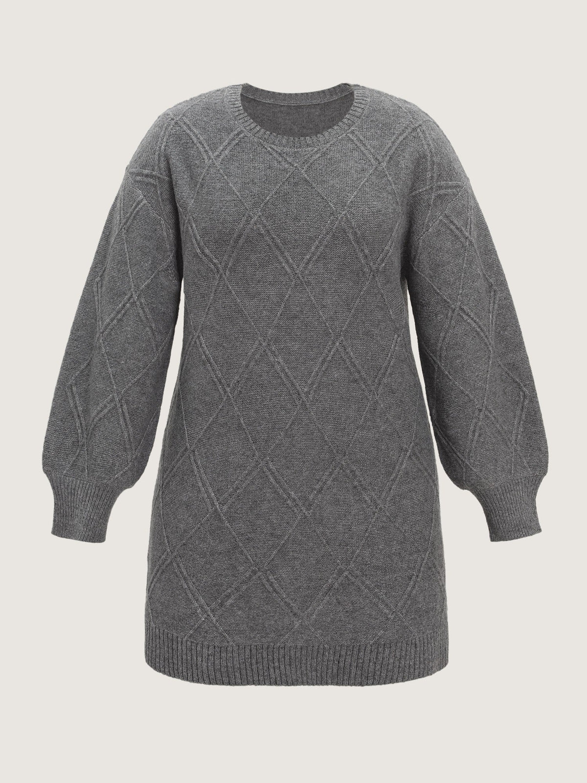 Supersoft Crew Neck Cable Knit Sweater Dress