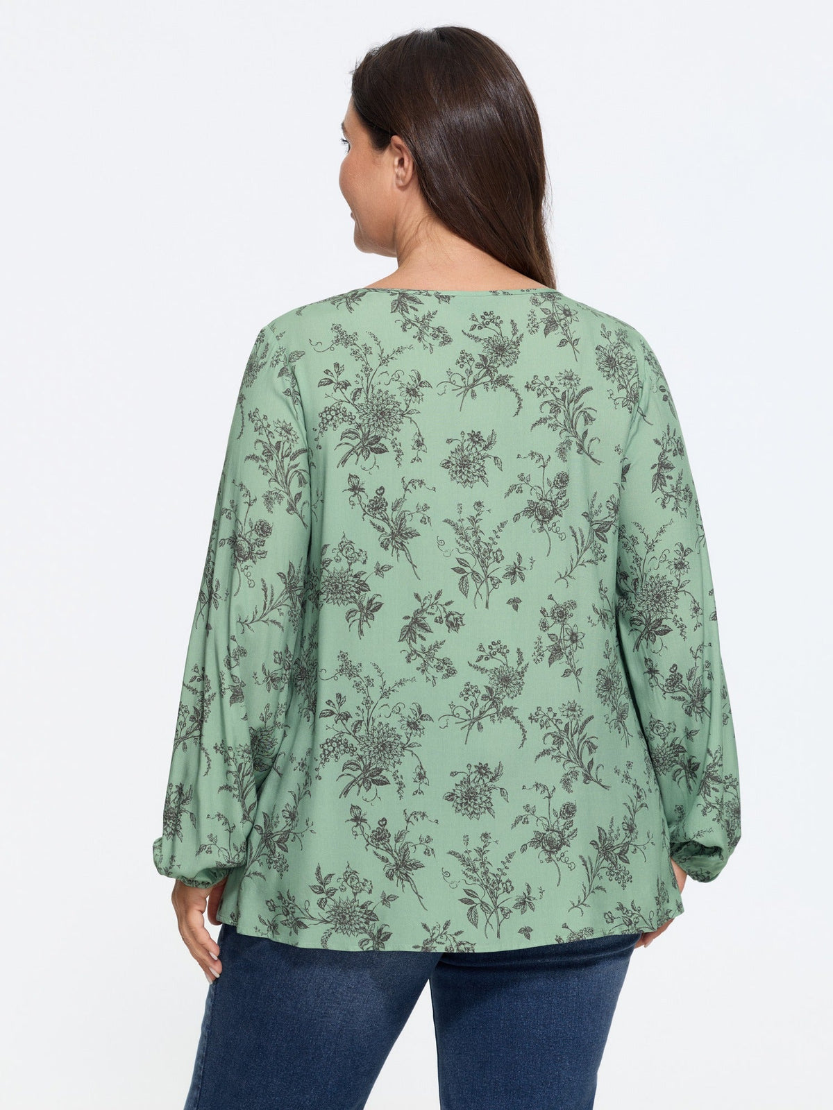 Supersoft Floral Print Front Pleated Blouse