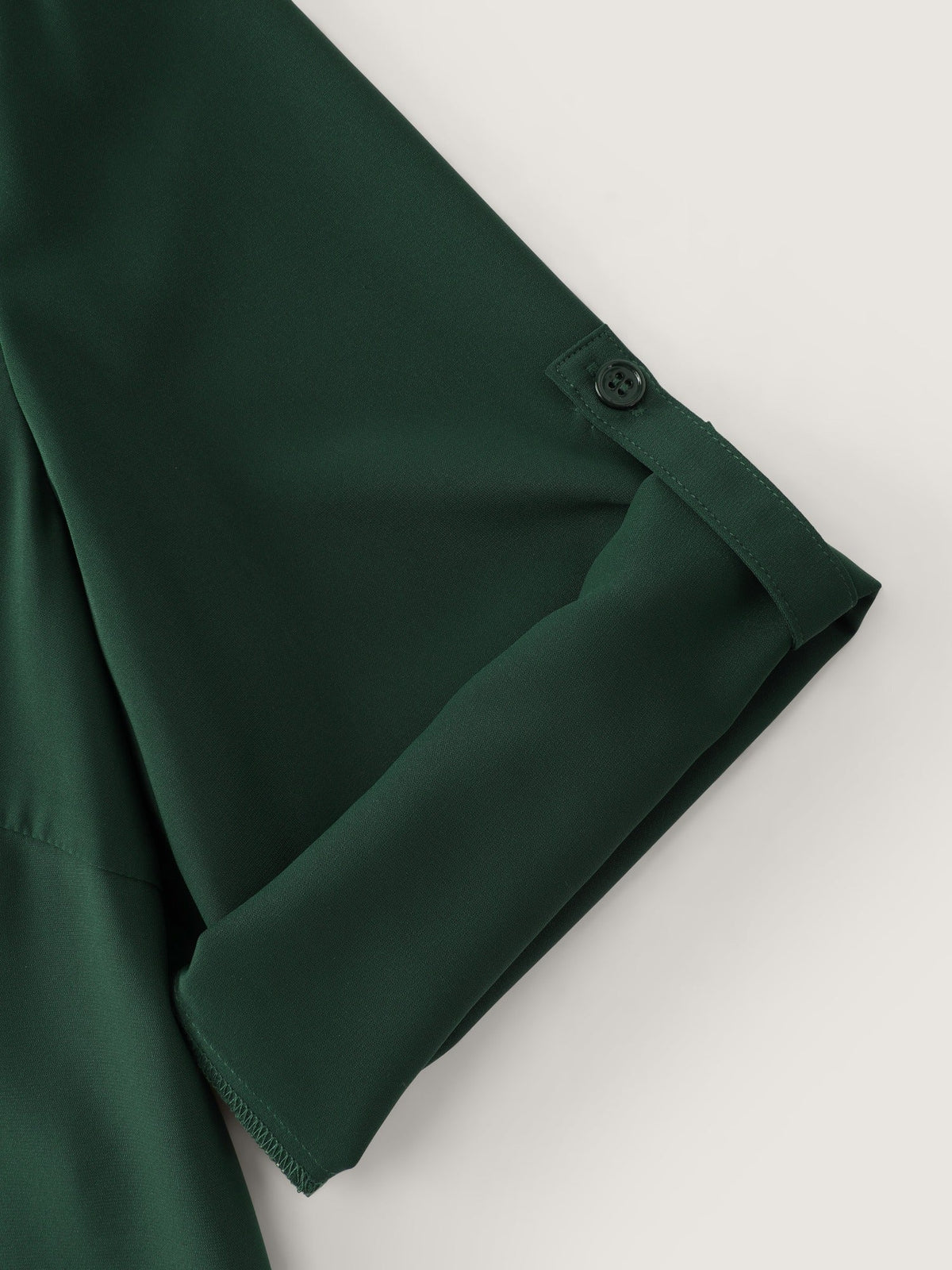 Tab Sleeve Curved Hem Blouse