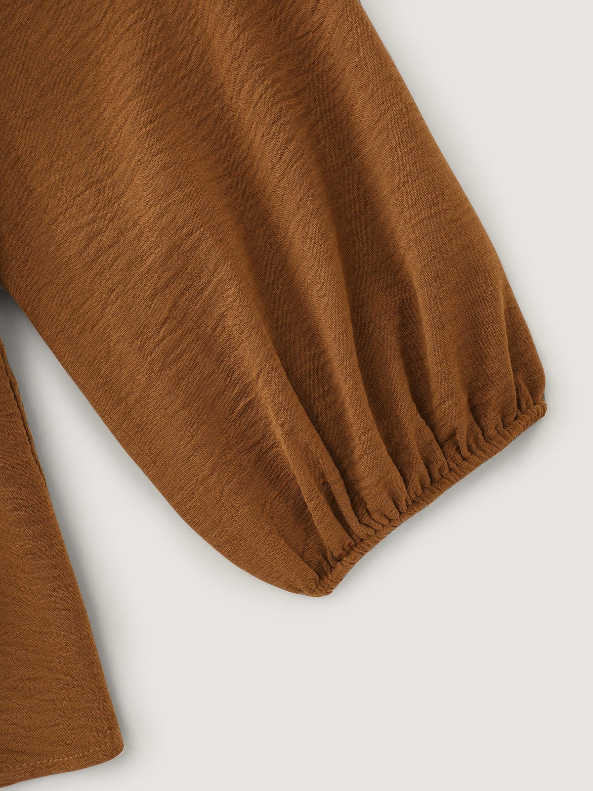 Solid Ruched Wrap Waist Tie Blouse