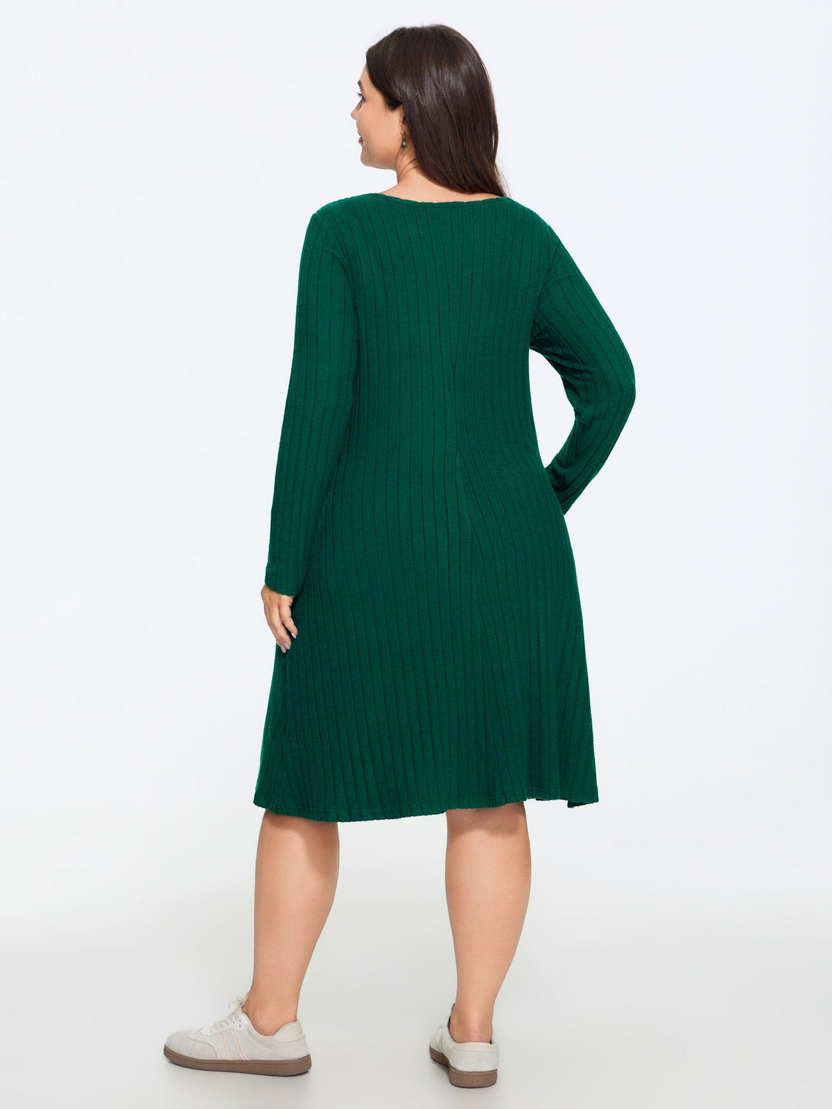 Stretchy Twist Front Pocket Ribbed Mini Dress