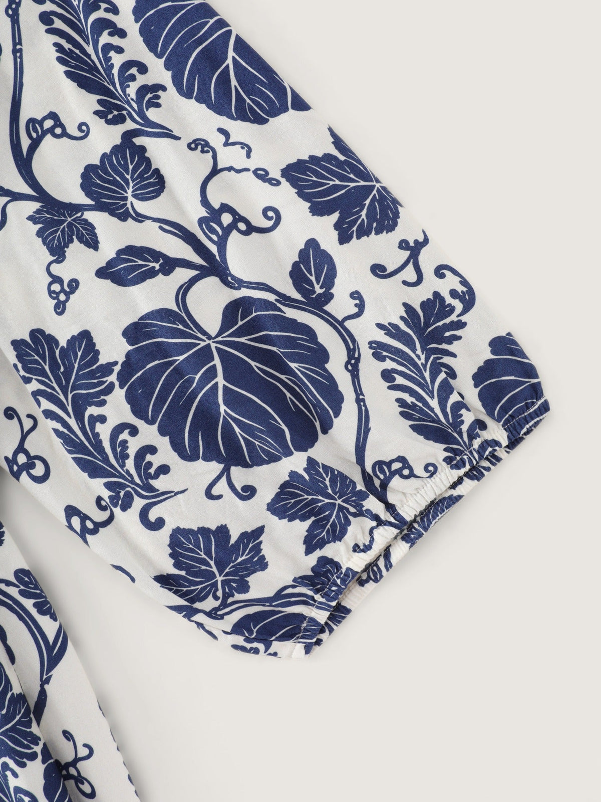 Supersoft Leaf Print Neck Tie Keyhole Front Mini Dress
