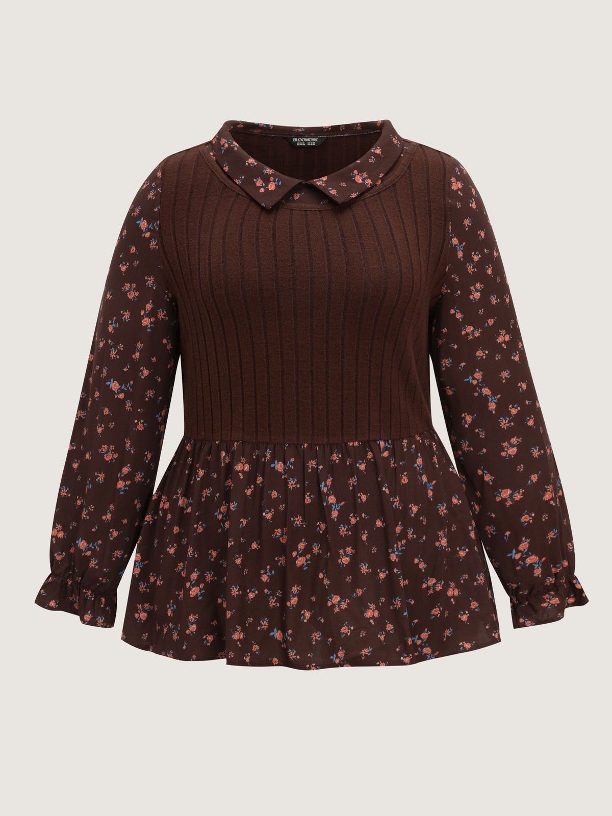Supersoft Floral Print Ruffle Hem Blouse