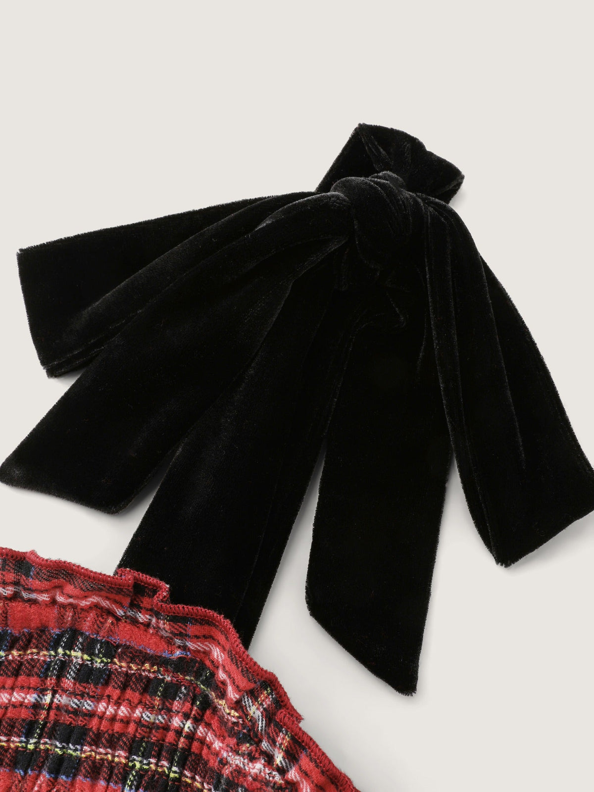 Plaid Tie Shoulder Shirred Tiered Midi Dress