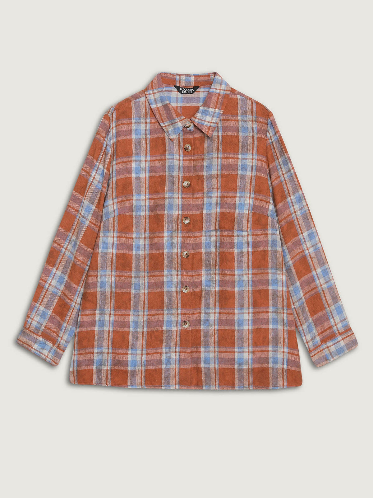 Plaid Print Vintage Button-Down Shirt