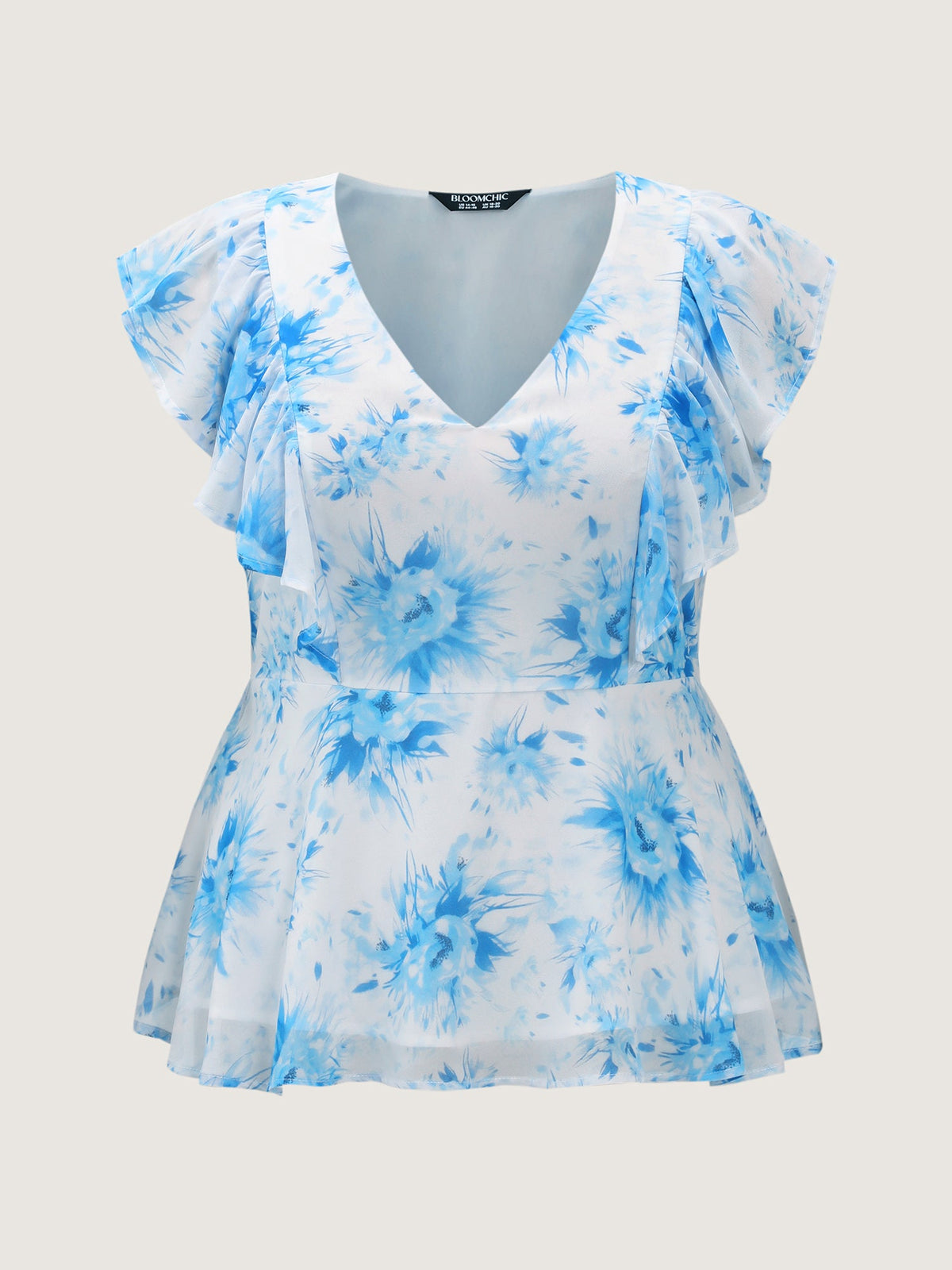 Floral Print Cinched-Flared Blouse