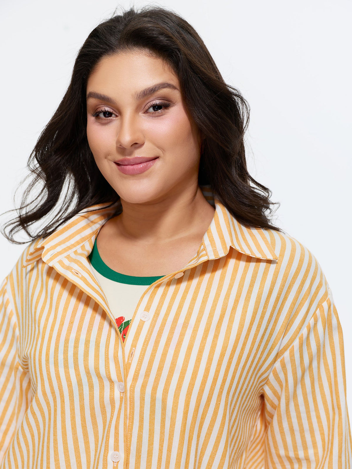 Cotton Button-Down Long Shirt