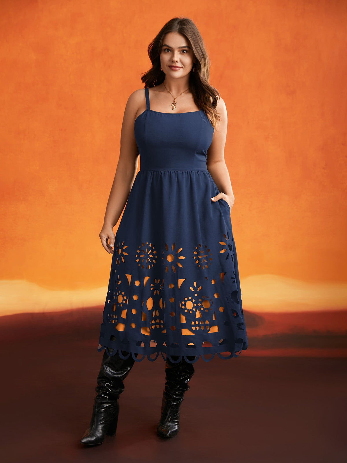 Skull Burnout Cami Midi Dress
