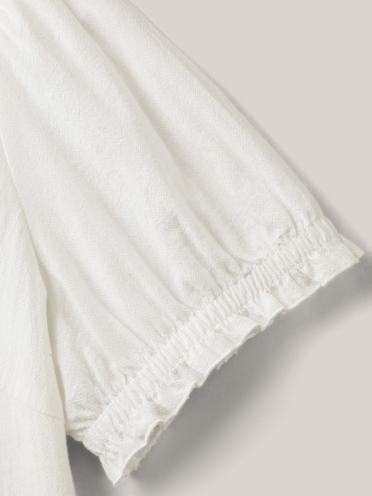 Pure Cotton Ruffled Puffy Sleeve Blouse