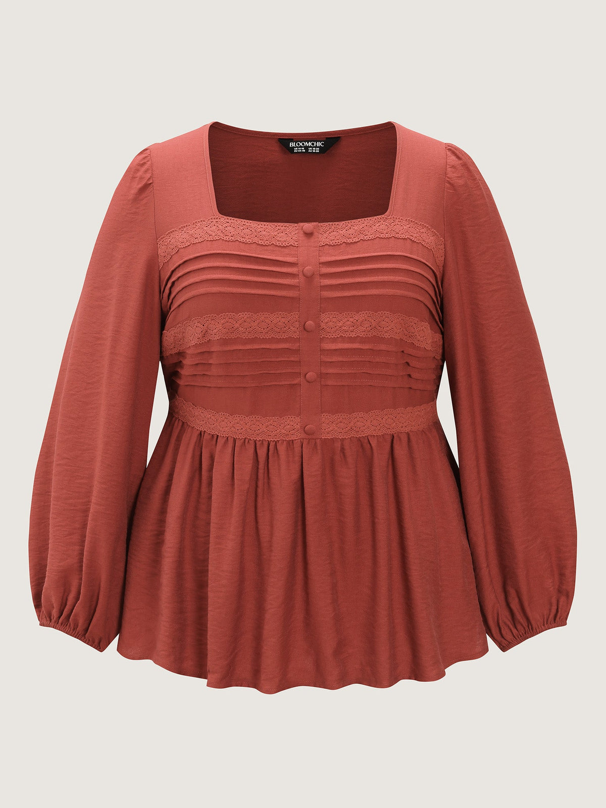 Textured Pleated Cinched-Flared Blouse