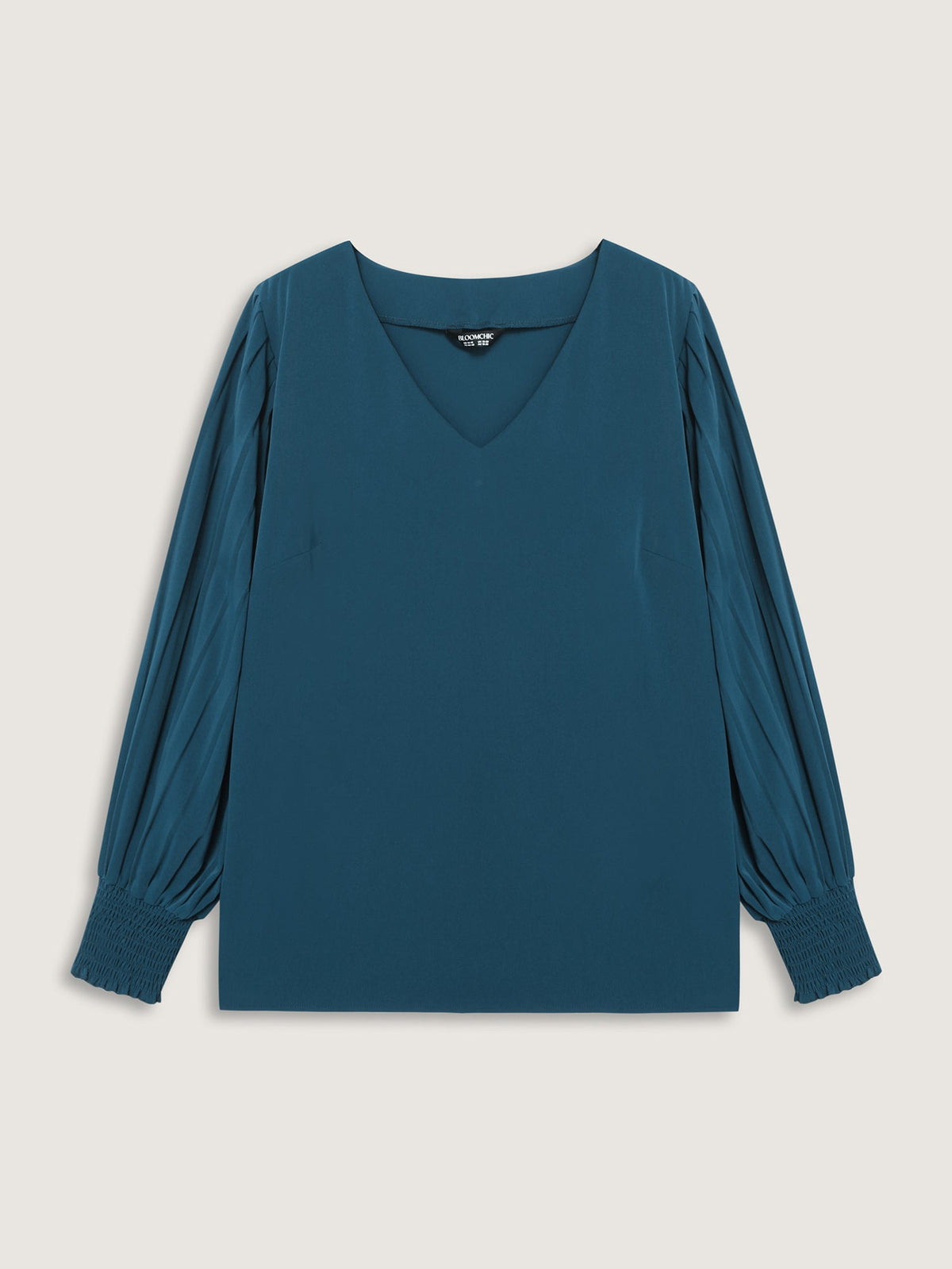 Shirred Cuffs Pleated Sleeve Blouse