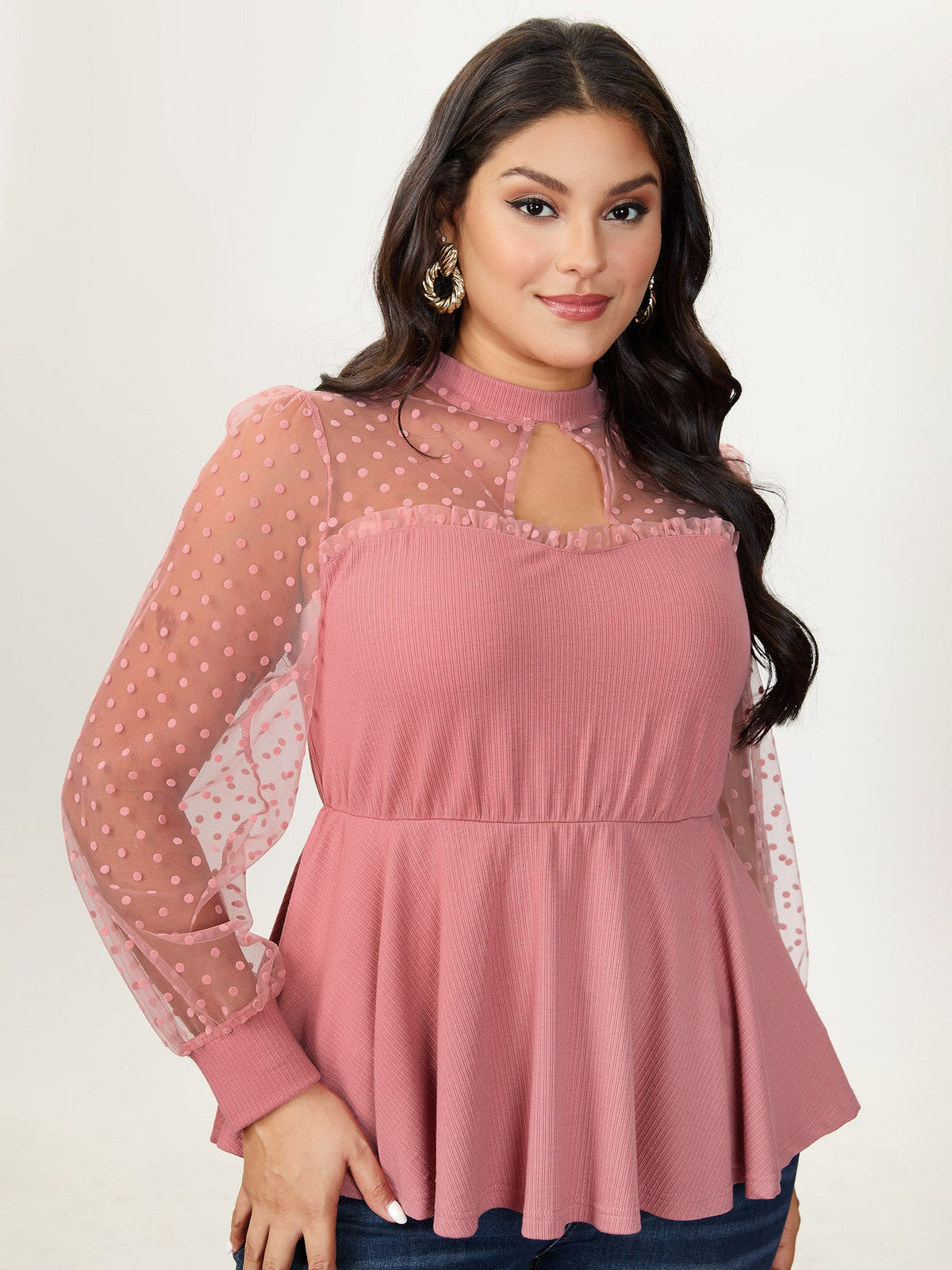 Love Notes Sheer Sleeve Cut-Out Blouse