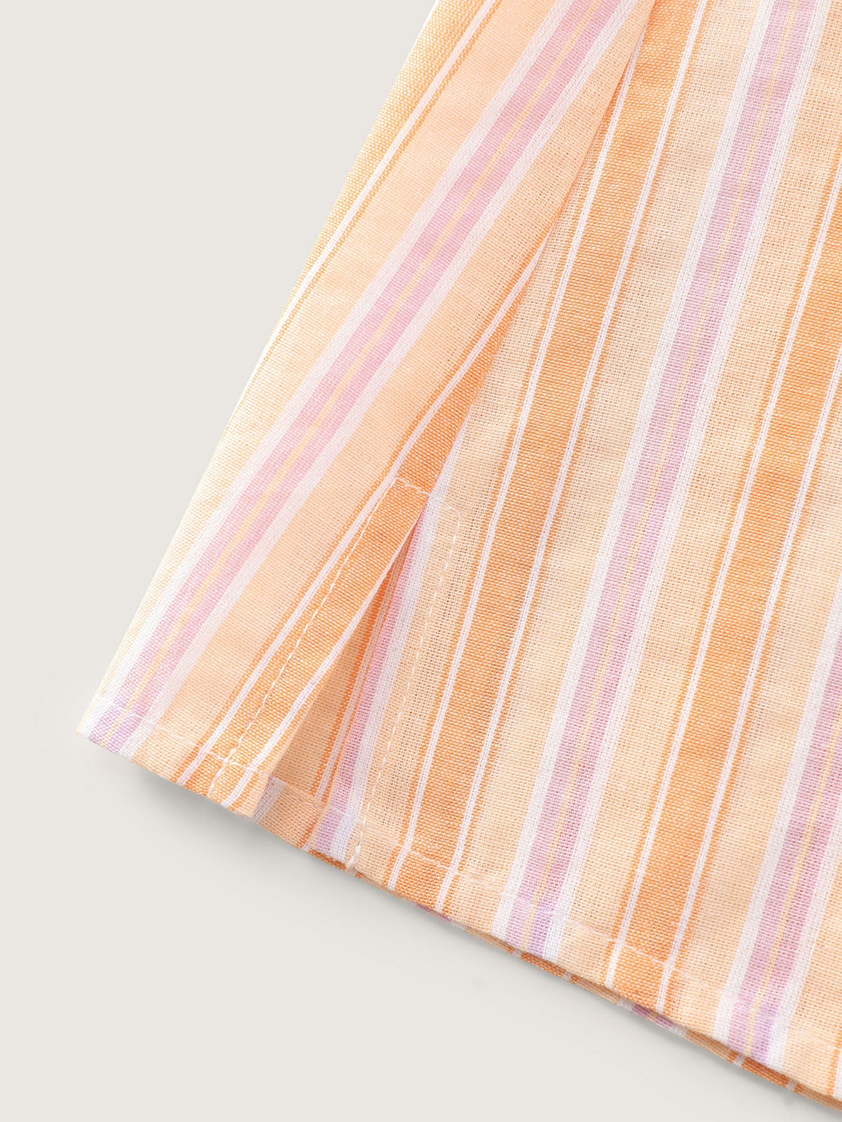 Cotton Striped Print Open-Front Shirt