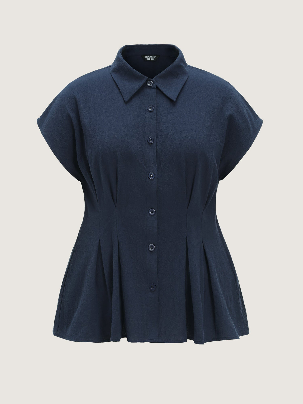 Cotton Plain Hidden Placket Button Blouse