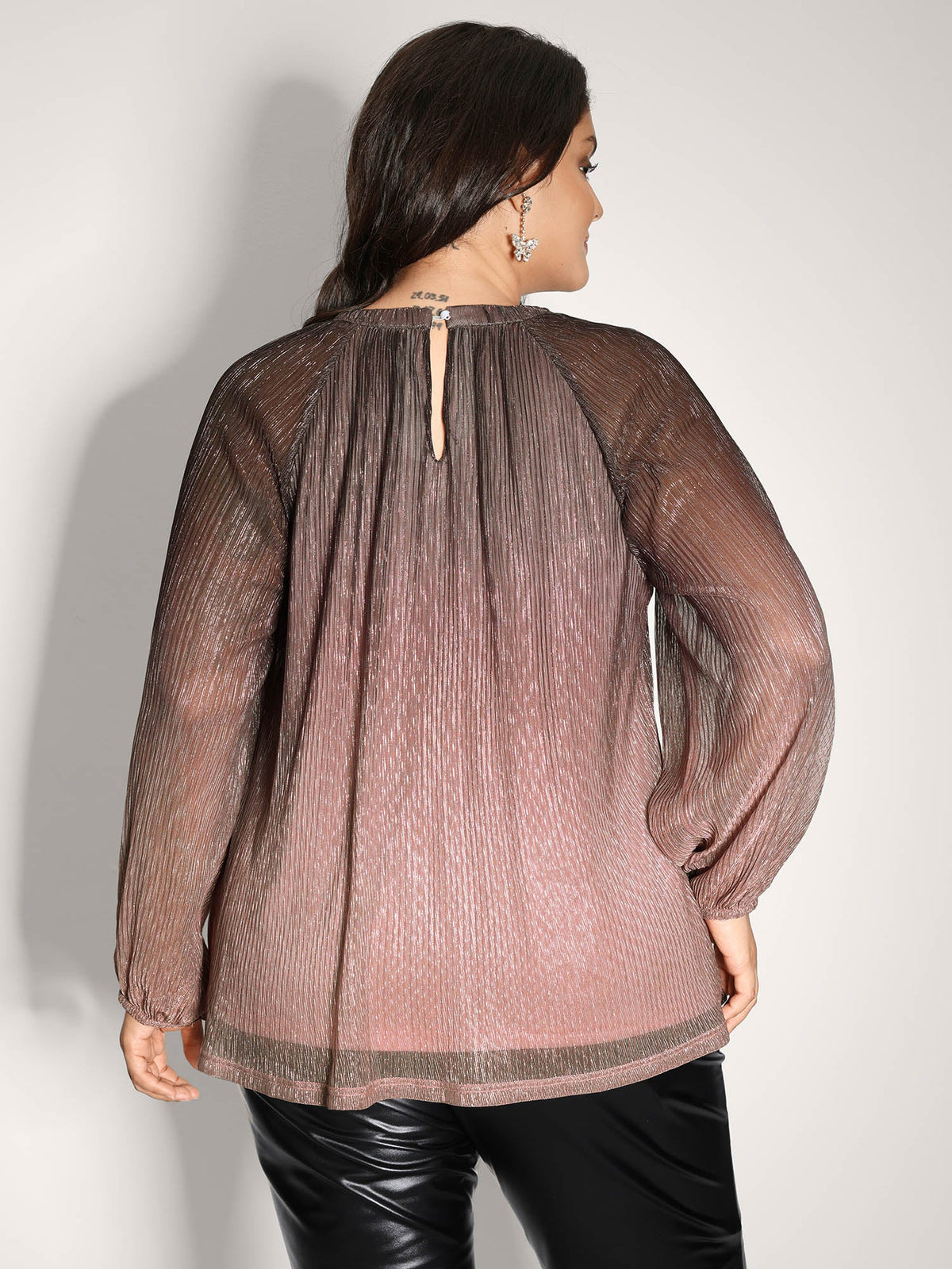 Color Gradient Textured Flowy Blouse