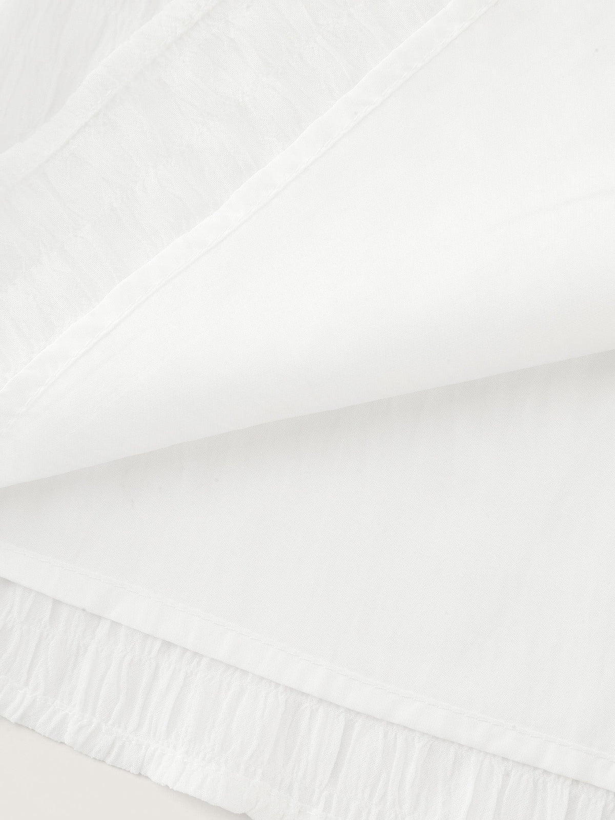 Cotton Textured Neckline Flutter Sleeve Blouse