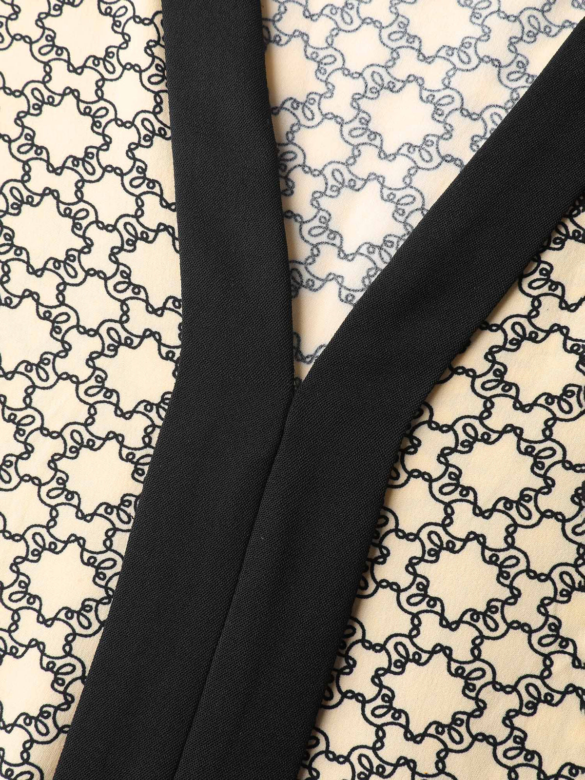 Geometric Print Color Contrast Blouse