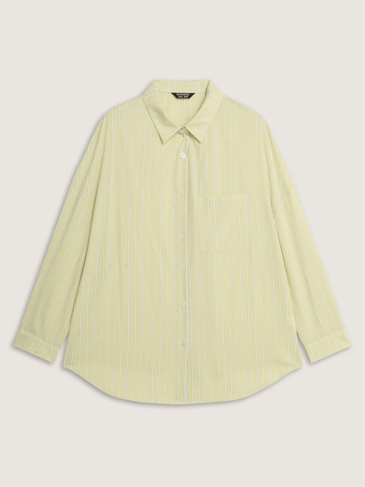 Stripe Button-Down Pocket Blouse