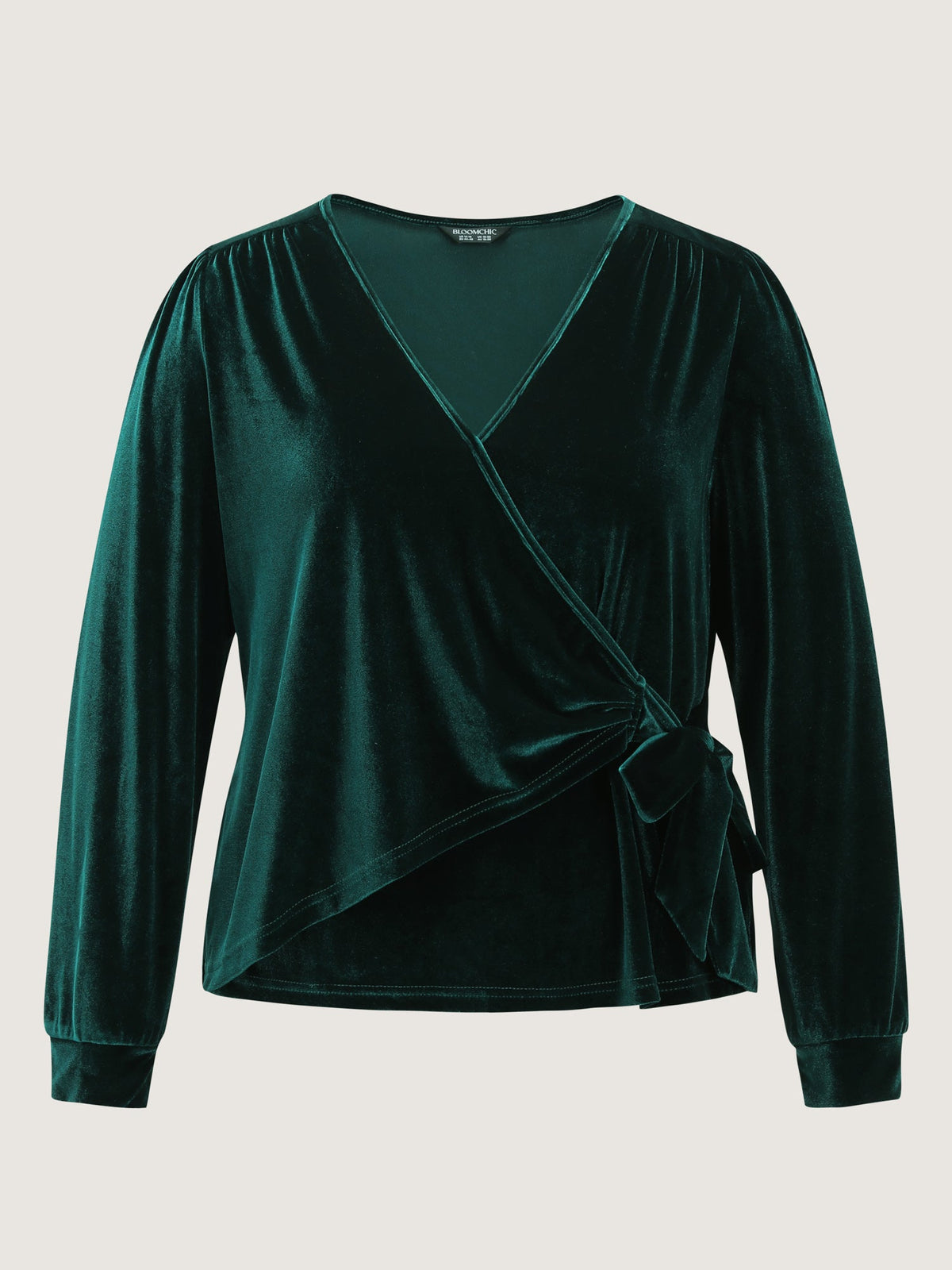 Cheerful Velvet Wrap Tie Blouse