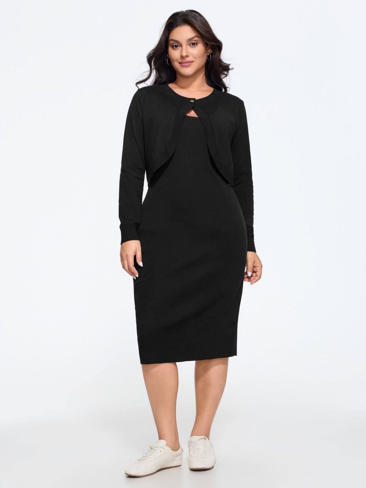 Supersoft U‑Neck Fitted Sleeveless Midi Dress