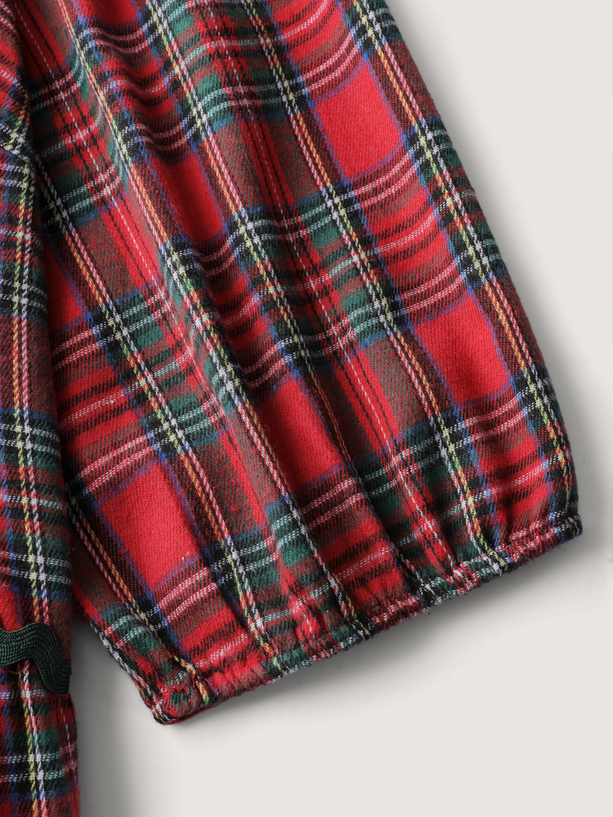Festive Plaid Wavy Trim Mini Dress