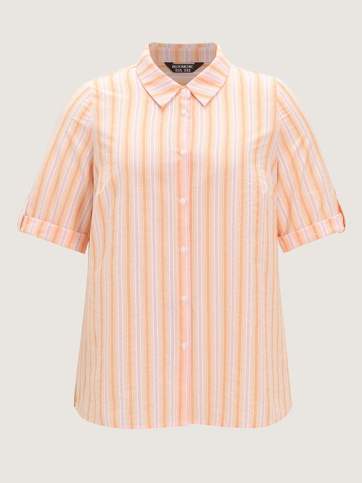 Cotton Striped Print Open-Front Shirt